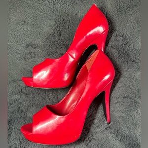 By Jessica Simpson, red open toed heels size US 9.5